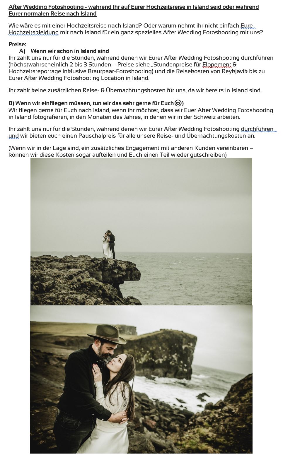 Island - After Wedding Fotoshooting